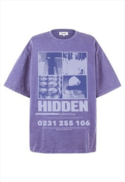 Techno raver t-shirt cyberpunk top grunge tee vintage purple