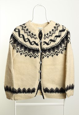 Vintage Inverallan Icewool Chunky Crochet Knit Sweatshirt 