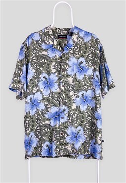 Vintage Hawaiian Shirt 90s Patterned Summer Festival Medium