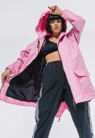 WINDBREAKER PARKA COAT IN LIGHT PINK