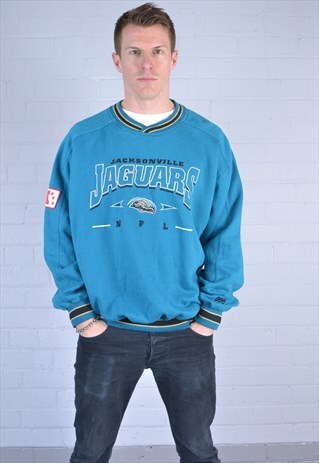 VINTAGE LEE TURQUOISE "JACKSON JAGUARS" COLLEGE SWEATSHIRT