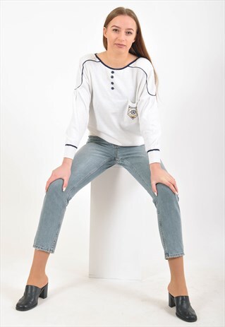 VINTAGE 80'S JUMPER IN WHITE