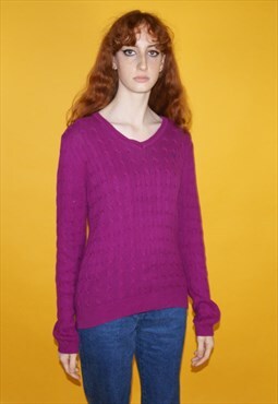 Vintage Y2K Nautica Purple Knitwear Jumper / Sweatshirt, M