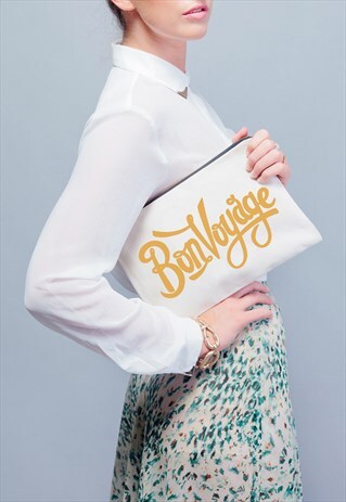 BON VOYAGE - LARGE CANVAS POUCH