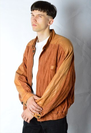 VINTAGE 80S BROWN LEATHER JACKET