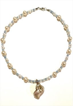 Pearl & beaded shell necklace