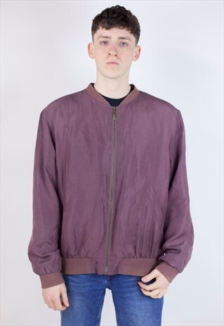 VINTAGE 90S BURGUNDY BOMBER JACKET