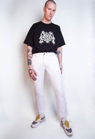 VINTAGE 90S BURBERRY WHITE TROUSERS ID:7634