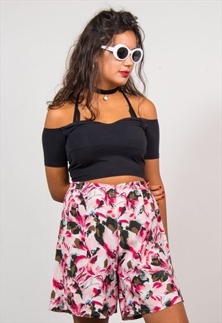 VINTAGE 90'S PINK PATTERNED CULOTTES SHORT