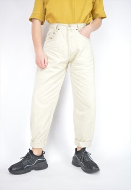 Vintage beige DIESEL straight cotton trousers