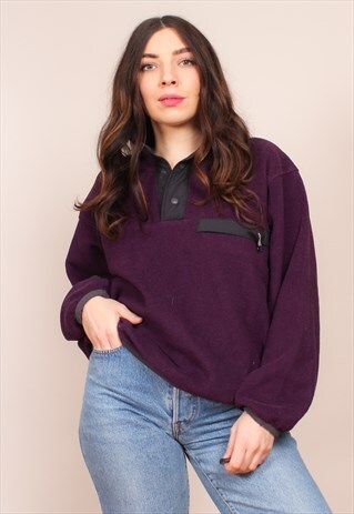 VINTAGE 90S PURPLE JACK WOLFSKIN 1/4 ZIP FLEECE