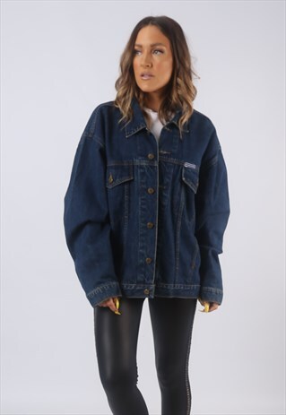 VINTAGE DENIM JACKET OVERSIZED FITTED UK 20 XXXL (GBCO)