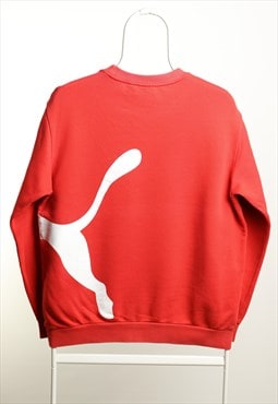 Vintage Puma Crewneck Sweatshirt White Red Size XL