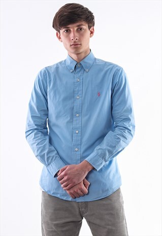 VINTAGE POLO RALPH LAUREN 90S BLUE LONG SLEEVE
