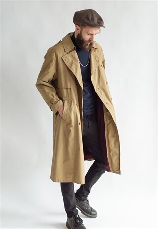 VINTAGE 70S CLASSIC TRENCH COAT IN TAN