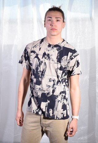 VINTAGE TAN AND BLACK JAMES DEAN GRAPHIC TEE