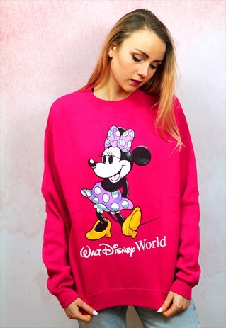 1990S VINTAGE PINK MINNIE MOUSE DISNEY SWEATER