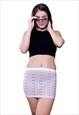 HUG FITTED WHITE LYCRA LACE TIGHT BODYCON MINI PARTY SKIRT
