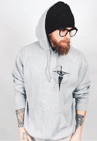 BLACK DAGGER PRINT - GREY STREET HOODIE
