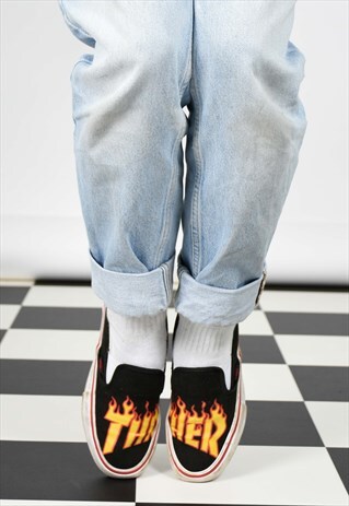 VANS X THRASHER FLAMES SLIP-ON PRO SKATE TRAINERS