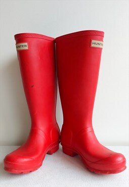 Red Hunter Wellington Boots, Size 36