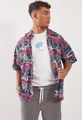 VINTAGE HAWAIIAN PATTERNED FESTIVAL SHORT SLEEVE SHIRT