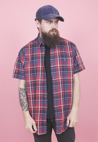 VINTAGE SHORT SLEEVED CHECK SHIRT /R10032