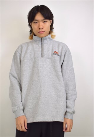 VINTAGE 90S CARHARTT GREY 3/4 ZIP SWEATSHIRT