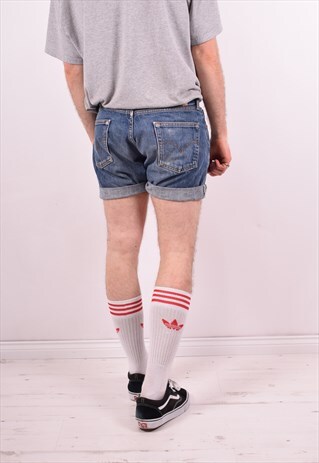 LEVI'S 517 MENS VINTAGE DENIM SHORTS W34 BLUE 90S