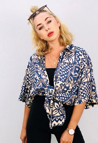VINTAGE UNISEX OVERSIZED PATTERN SHIRT
