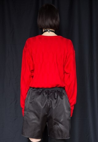 VINTAGE 90S CARLO COLUCCI UNISEX BLOOD-RED JUMPER
