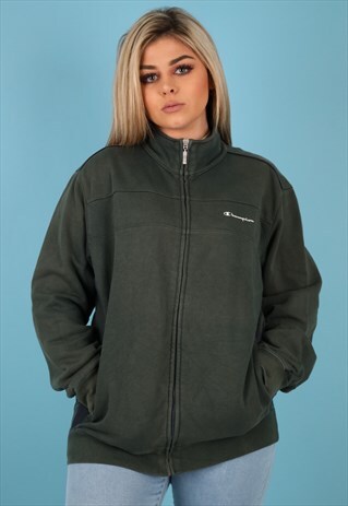 VINTAGE CHAMPION TRACK JACKET IN GREEN NJ478