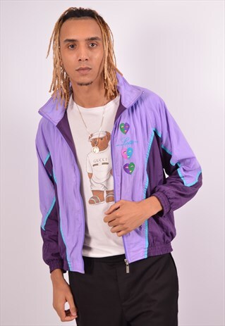 VINTAGE LOTTO TRACKSUIT TOP JACKET PURPLE