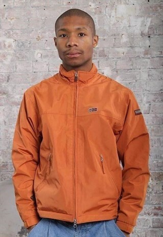 VINTAGE NAPAPIJRI FULL ZIP LOGO JACKET ORANGE