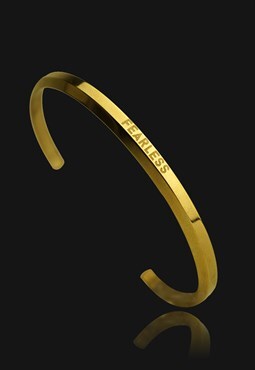 Fearless Affirmation 18k Gold Plated Cuff Bracelet