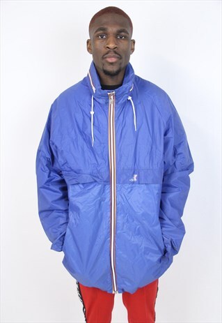 VINTAGE 90'S K-WAY BLUE SHELL JACKET