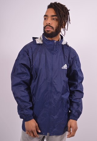 VINTAGE ADIDAS RAIN JACKET NAVY BLUE