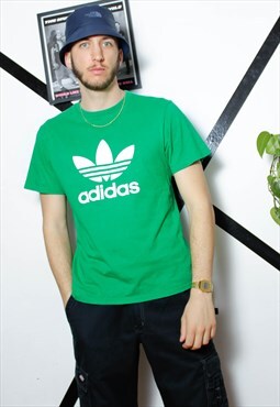 90s sports y2k casual green ADIDAS logo t-shirt top