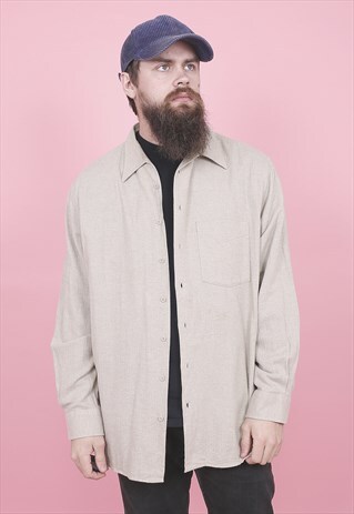 VINTAGE BEIGE COTTON SHIRT /R12008