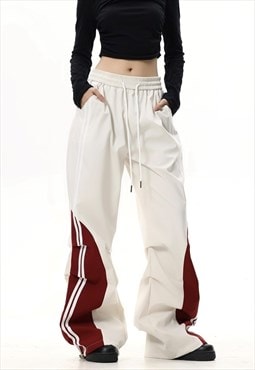 Utility joggers stripe tapered pants cyber punk trousers