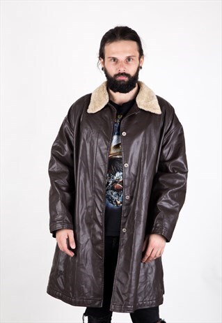 VINTAGE FENDISSIME (FENDI) LONGLINE LEATHER COAT
