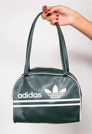 90'S DARK GREEN ADIDAS TREFOIL MINI BAG HANDBAG Y2K
