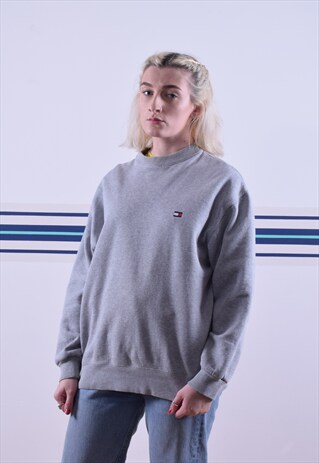 GREY TOMMY HILFIGER EMBROIDERED SWEATSHIRT