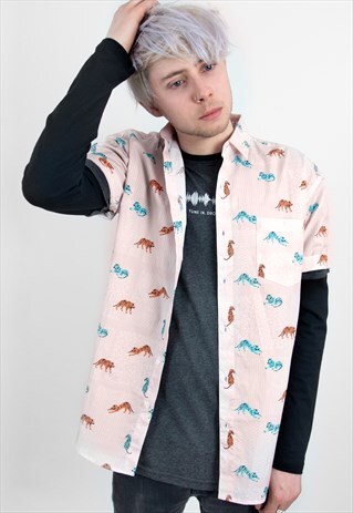 'SAVANNA' SHORT SLEEVED SHIRT WITH TIGER PRINT