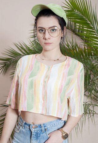 SHORT SLEEVE CROPPED BLOUSE FROM EARLY 90S