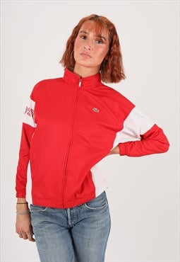 Y2K 00s Lacoste Sport babydoll track jacket in red