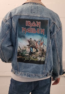 Iron maiden customised vintage 80's 90's trucker denim jeans