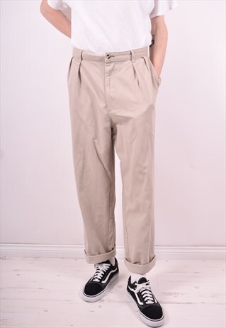 TOMMY HILFIGER MENS VINTAGE TROUSERS W36 L30 BEIGE 90'S