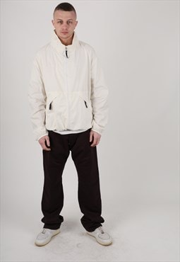 00s Armani Jeans windbreaker jacket in white 