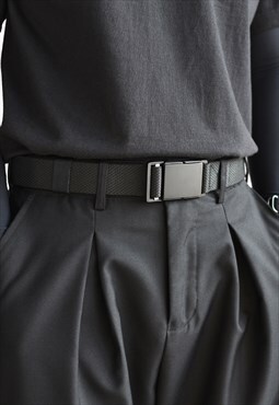 Black Techwear Cargo Military Buckle Belt unisex